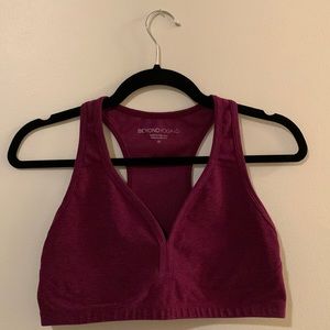 Purple Beyond Yoga v-neck bra